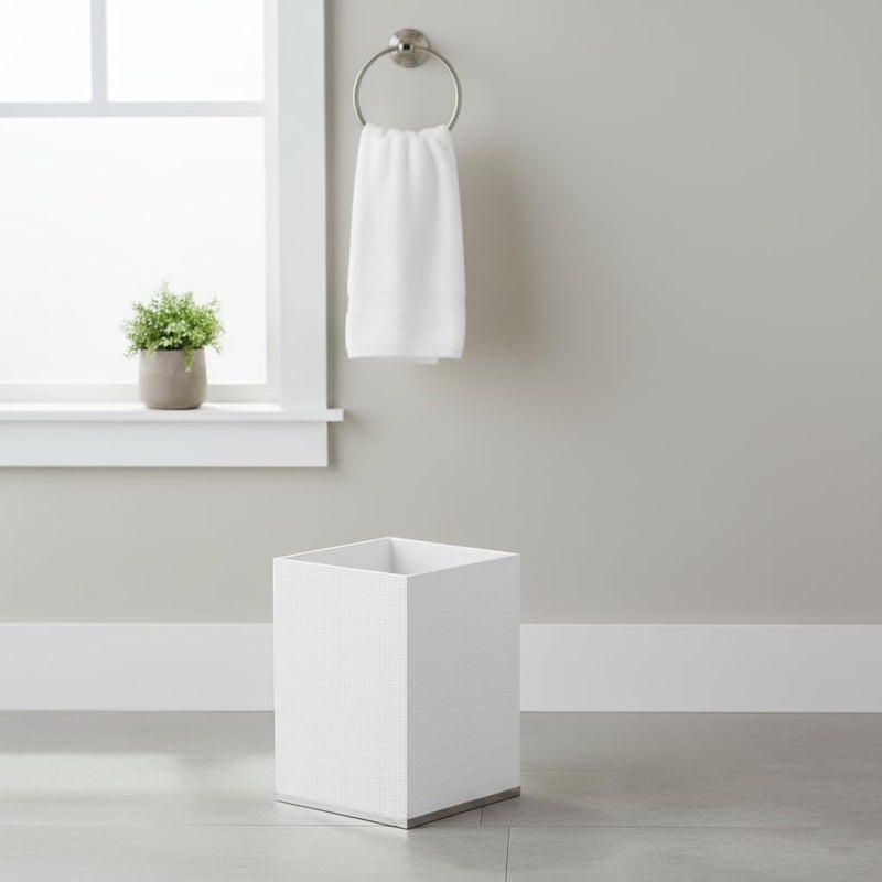 Creative Scents Estella Waste Basket for Bathroom 1.98 Gal / 7.5L - Small White Bathroom Trash Can - Decorative Small Garbage Can - Durable Space Friendly Wastebasket - Image 2